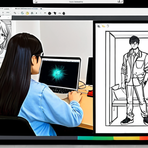 Home 17 웹툰 작가 수익화 - Webtoon Artist Working at a Desk**
"A professional webtoon artist, fully clothed in comfortable, st...