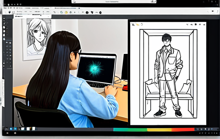 웹툰 작가 수익화 - Webtoon Artist Working at a Desk**

"A professional webtoon artist, fully clothed in comfortable, st...