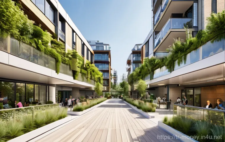 수익형 부동산 투자 - **Urban Green Living with Modern Transit:**
    "A bustling, modern city neighborhood in a Turkish c...